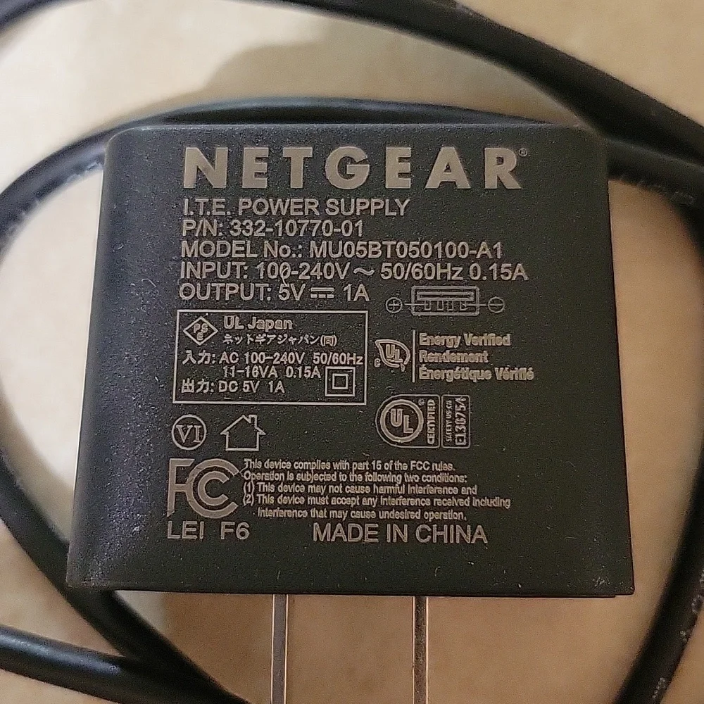 OEM Netgear Power Supply Wall Charger & Cord